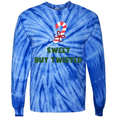 Sweet But Twisted Funny Candy Cane Merry Christmas Holiday Gift Tie-Dye Long Sleeve Shirt