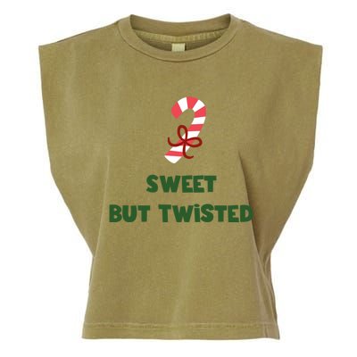 Sweet But Twisted Funny Candy Cane Merry Christmas Holiday Gift Garment-Dyed Women's Muscle Tee