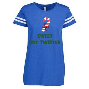 Sweet But Twisted Funny Candy Cane Merry Christmas Holiday Gift Enza Ladies Jersey Football T-Shirt