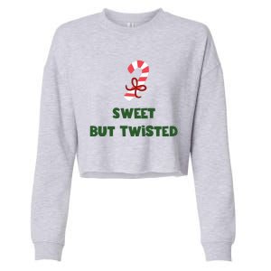 Sweet But Twisted Funny Candy Cane Merry Christmas Holiday Gift Cropped Pullover Crew