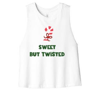 Sweet But Twisted Funny Candy Cane Merry Christmas Holiday Gift Women's Racerback Cropped Tank