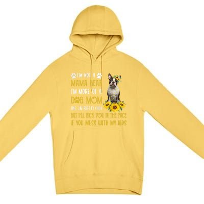 Sunflower Boston Terrier Mom Mothers Day Dog Mom Cool Gift Premium Pullover Hoodie