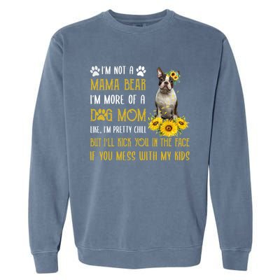 Sunflower Boston Terrier Mom Mothers Day Dog Mom Cool Gift Garment-Dyed Sweatshirt