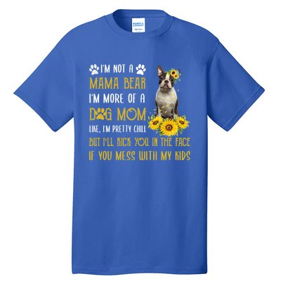 Sunflower Boston Terrier Mom Mothers Day Dog Mom Cool Gift Tall T-Shirt