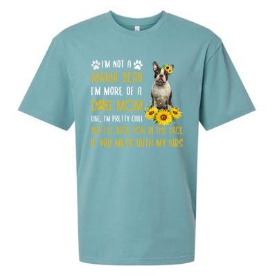 Sunflower Boston Terrier Mom Mothers Day Dog Mom Cool Gift Sueded Cloud Jersey T-Shirt