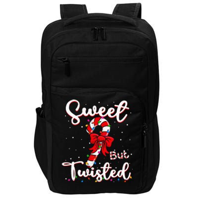 Sweet But Twisted Funny Christmas Candy Cane Xmas Holiday Impact Tech Backpack