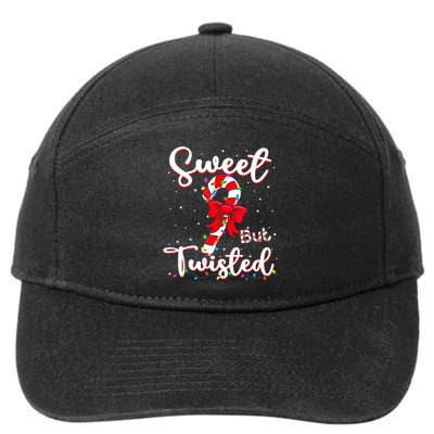 Sweet But Twisted Funny Christmas Candy Cane Xmas Holiday 7-Panel Snapback Hat