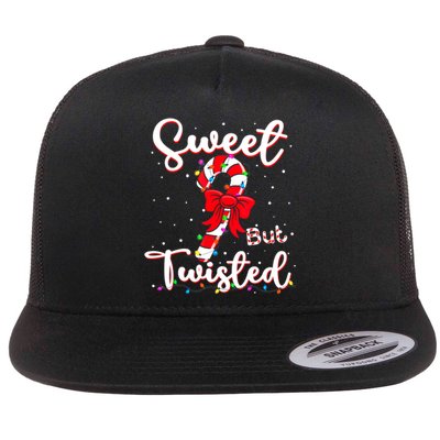 Sweet But Twisted Funny Christmas Candy Cane Xmas Holiday Flat Bill Trucker Hat