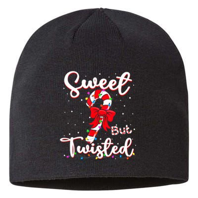 Sweet But Twisted Funny Christmas Candy Cane Xmas Holiday Sustainable Beanie