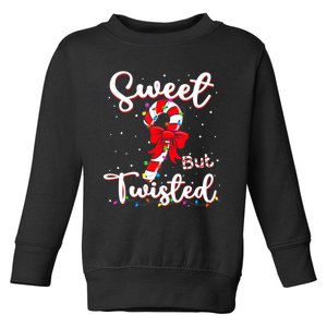 Sweet But Twisted Funny Christmas Candy Cane Xmas Holiday Toddler Sweatshirt