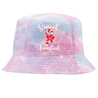 Sweet But Twisted Funny Christmas Candy Cane Xmas Holiday Tie-Dyed Bucket Hat