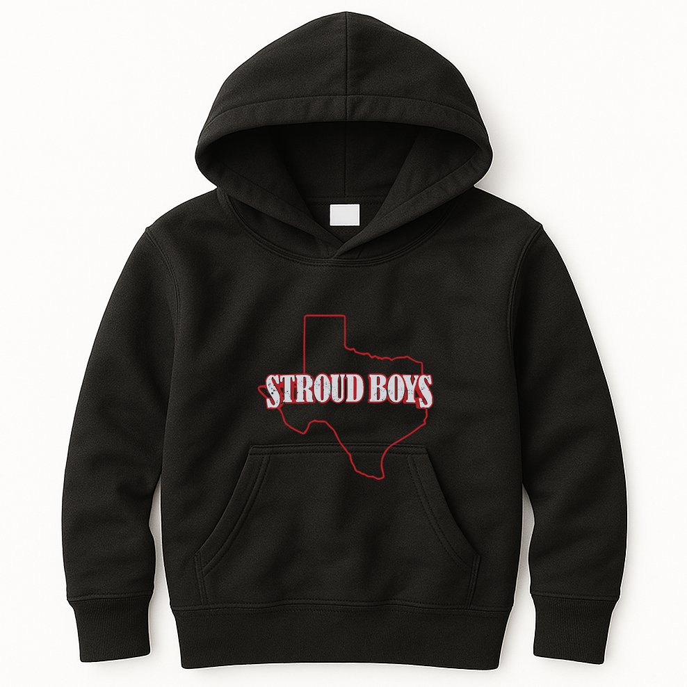 Stroud Boy Texans State Outline Kids Hoodie