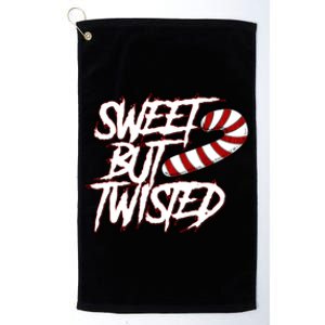 Sweet But Twisted Funny Candy Cane Peppermint Gift Platinum Collection Golf Towel