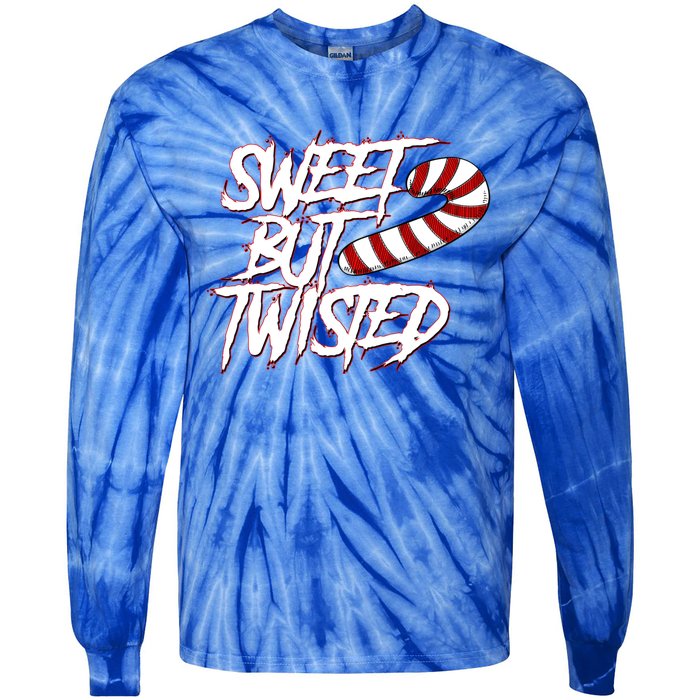 Sweet But Twisted Funny Candy Cane Peppermint Gift Tie-Dye Long Sleeve Shirt