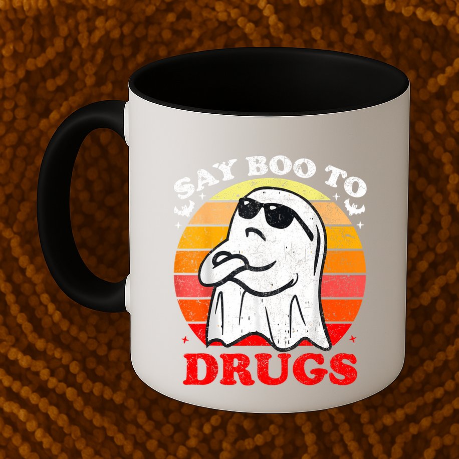 Say Boo To Drugs Funny Halloween Red Ribbon Week Awareness Mug