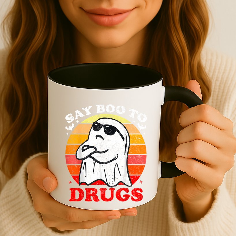 Say Boo To Drugs Funny Halloween Red Ribbon Week Awareness Mug