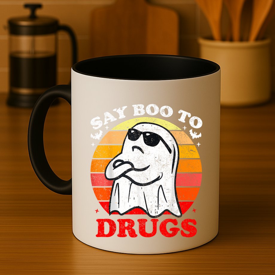 Say Boo To Drugs Funny Halloween Red Ribbon Week Awareness Mug