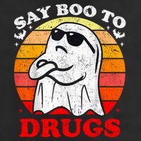 Say Boo To Drugs Funny Halloween Red Ribbon Week Awareness Beanie