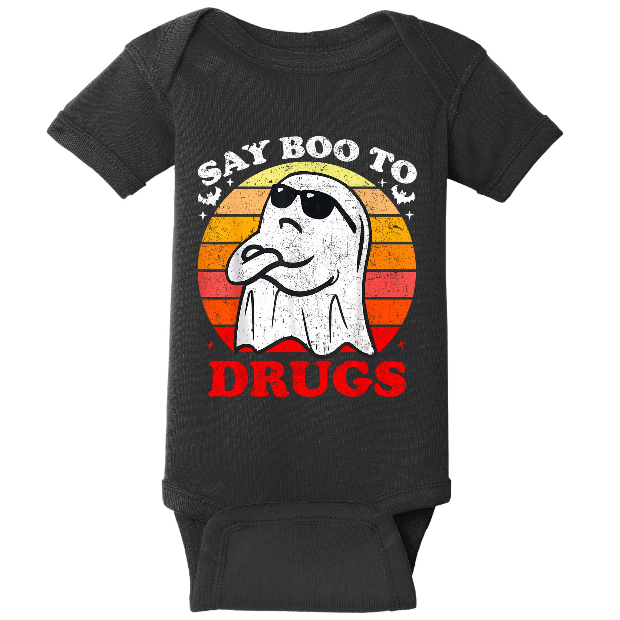 Say Boo To Drugs Funny Halloween Red Ribbon Week Awareness Baby Bodysuit