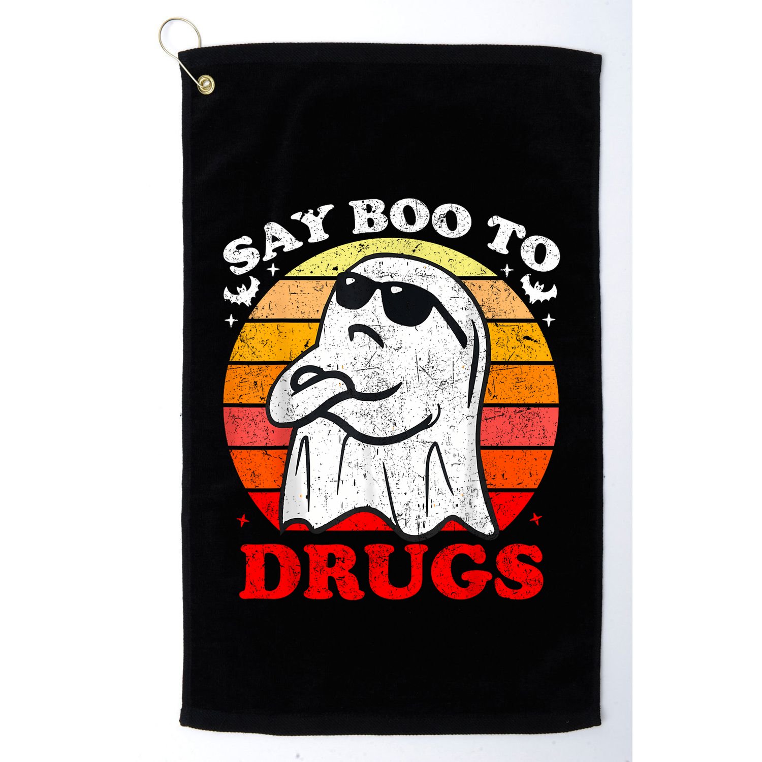 Say Boo To Drugs Funny Halloween Red Ribbon Week Awareness Golf Towel