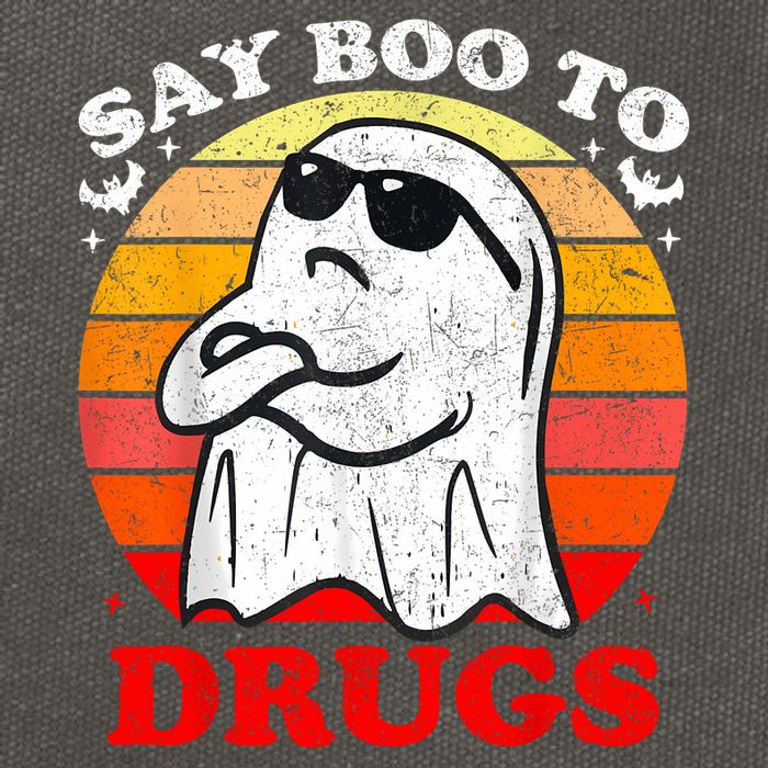 Say Boo To Drugs Funny Halloween Red Ribbon Week Awareness Cotton Canvas Backpack