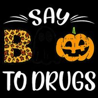 Say Boo To Drugs Funny Halloween Red Ribbon Week Awareness Women's V-Neck T-Shirt