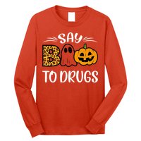 Say Boo To Drugs Funny Halloween Red Ribbon Week Awareness Long Sleeve Shirt