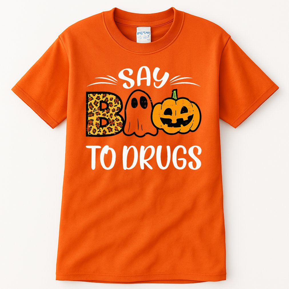 Say Boo To Drugs Funny Halloween Red Ribbon Week Awareness Tall T-Shirt