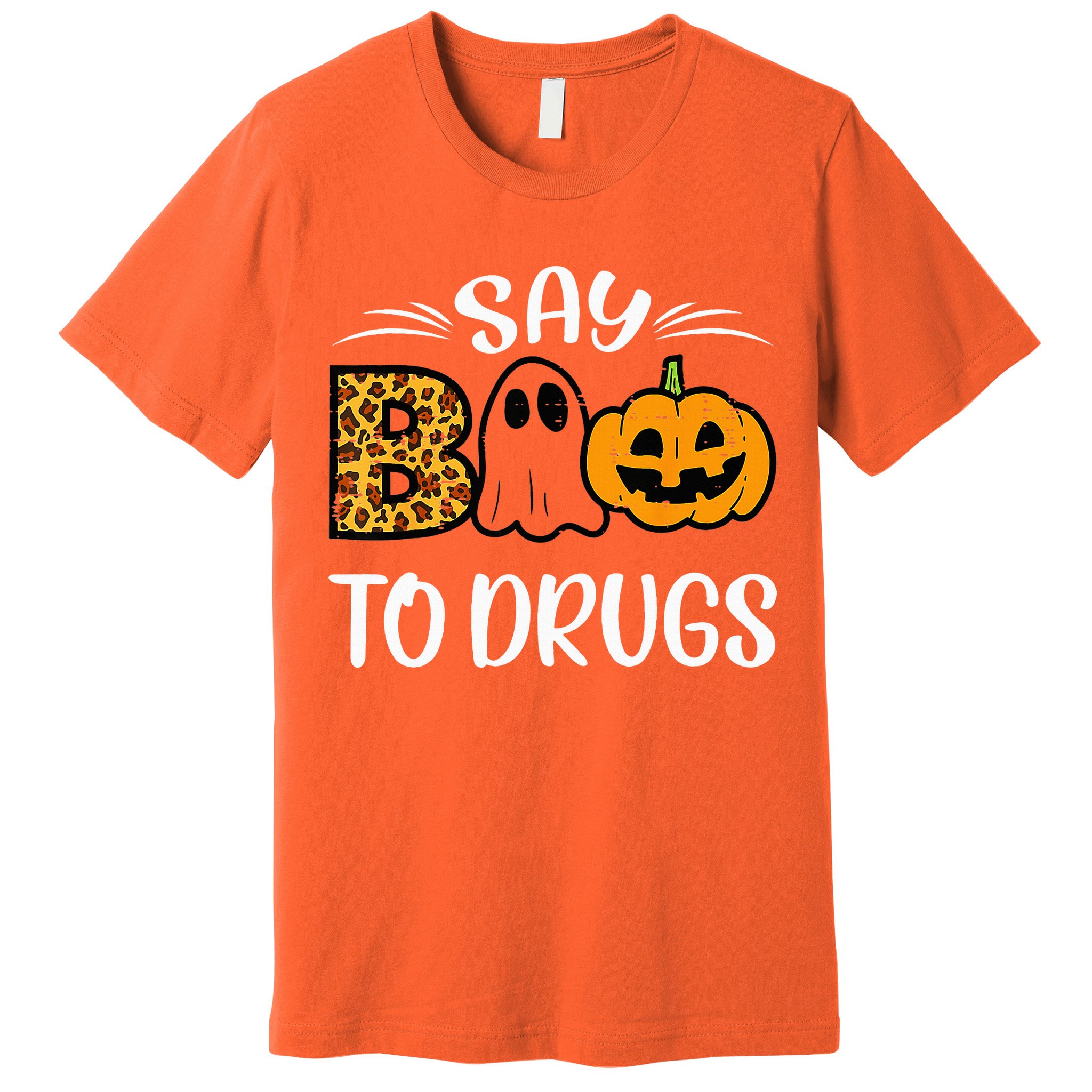 Say Boo To Drugs Funny Halloween Red Ribbon Week Awareness Premium T-Shirt