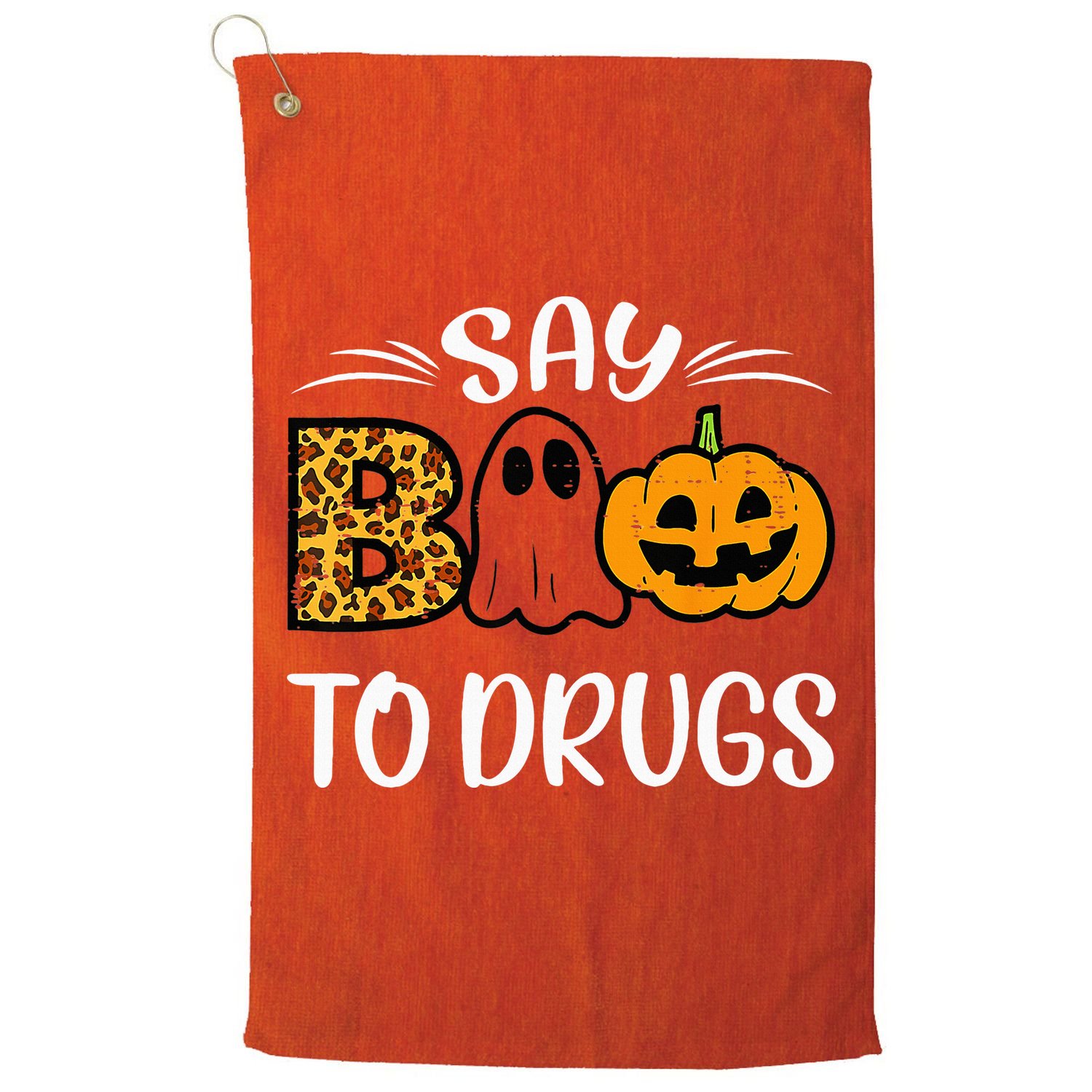 Say Boo To Drugs Funny Halloween Red Ribbon Week Awareness Golf Towel
