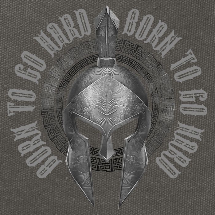 Spartan Born To Go Hard | Warrior Gym Workout Sparta Helmet Cotton Canvas Backpack