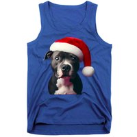 Staffordshire Bull Terrier With Santa Hat Christmas Dog Mom Funny Gift Tank Top