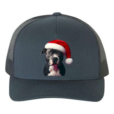 Staffordshire Bull Terrier With Santa Hat Christmas Dog Mom Funny Gift Yupoong Adult 5-Panel Trucker Hat