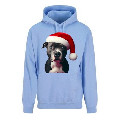 Staffordshire Bull Terrier With Santa Hat Christmas Dog Mom Funny Gift Unisex Surf Hoodie