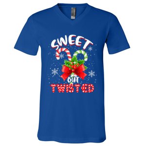 Sweet But Twisted Funny Christmas Candy Lollipop Costume Gift V-Neck T-Shirt