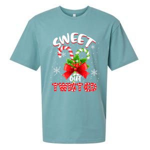 Sweet But Twisted Funny Christmas Candy Lollipop Costume Gift Sueded Cloud Jersey T-Shirt