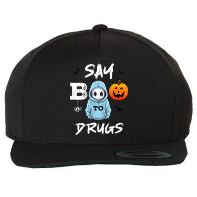 Say Boo To Drugs Funny Halloween Red Ribbon Week Awareness Wool Snapback Cap