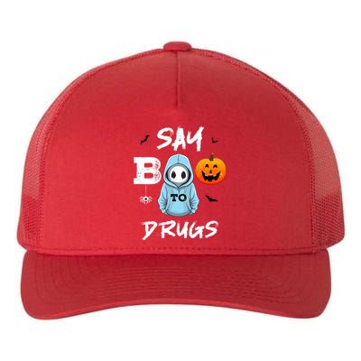 Say Boo To Drugs Funny Halloween Red Ribbon Week Awareness Yupoong Adult 5-Panel Trucker Hat