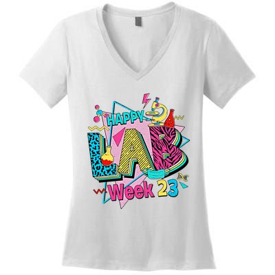 Saved By The Lab Only The Best Support The Rest Lab Week Team Women's V-Neck T-Shirt