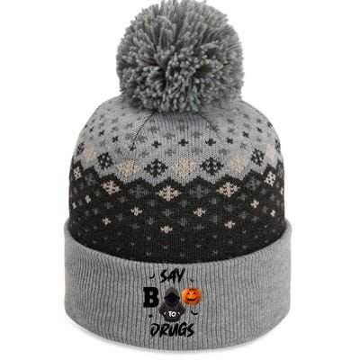 Say Boo To Drugs Halloween Pumpkin Awareness The Baniff Cuffed Pom Beanie