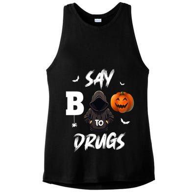 Say Boo To Drugs Halloween Pumpkin Awareness Ladies PosiCharge Tri-Blend Wicking Tank