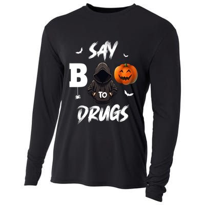 Say Boo To Drugs Halloween Pumpkin Awareness Cooling Performance Long Sleeve Crew