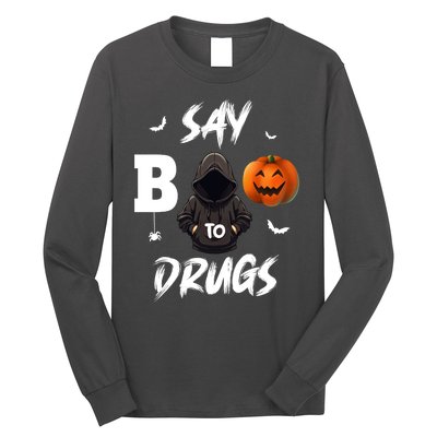 Say Boo To Drugs Halloween Pumpkin Awareness Long Sleeve Shirt