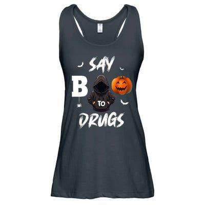 Say Boo To Drugs Halloween Pumpkin Awareness Ladies Essential Flowy Tank