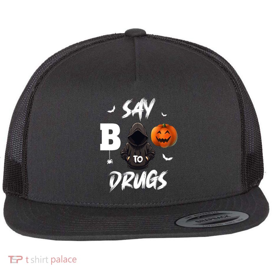 Say Boo To Drugs Halloween Pumpkin Awareness Flatbill Hat