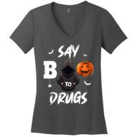 Say Boo To Drugs Halloween Pumpkin Awareness Women's V-Neck T-Shirt
