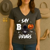 Say Boo To Drugs Halloween Pumpkin Awareness Women's V-Neck T-Shirt