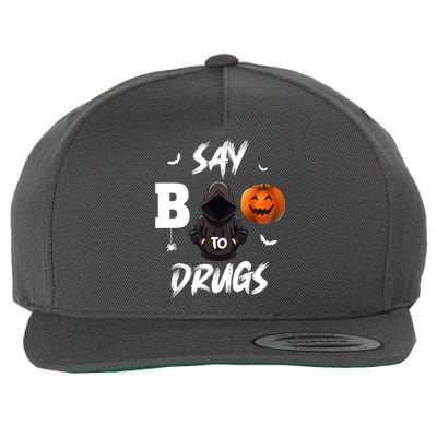 Say Boo To Drugs Halloween Pumpkin Awareness Wool Snapback Cap