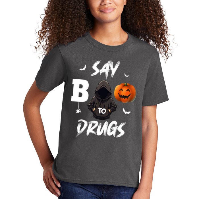Say Boo To Drugs Halloween Pumpkin Awareness Kids T-Shirt