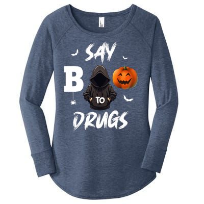 Say Boo To Drugs Halloween Pumpkin Awareness Women's Perfect Tri Tunic Long Sleeve Shirt